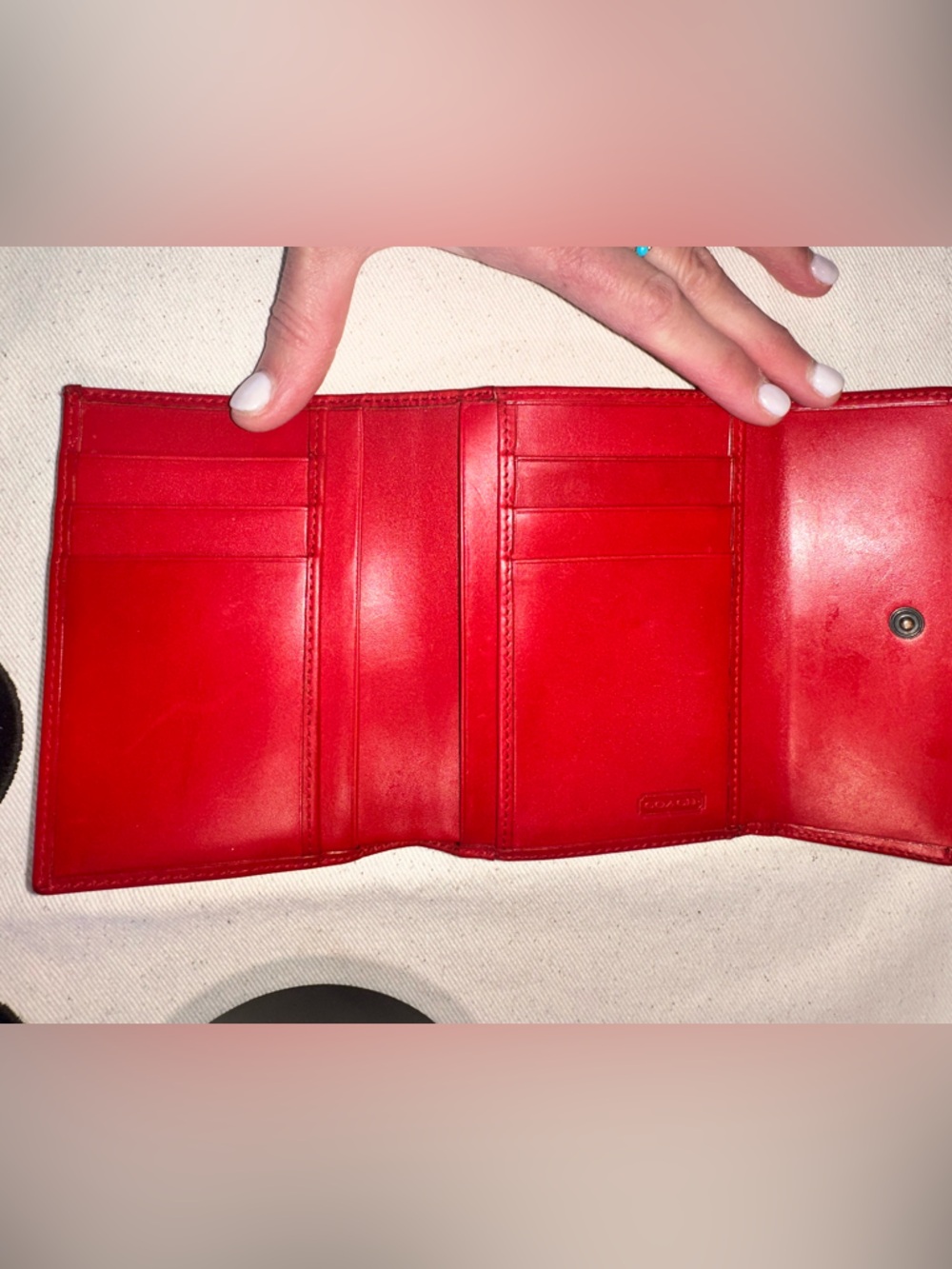 Coach Vintage Frame Wallet 7891 • Polished Calfskin • Y2K Archive Red ❤️ - Picture 6 of 11